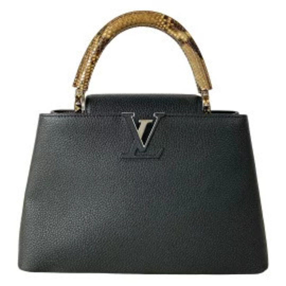 LOUIS VUITTON Capucines Handbag Noir Black Leather Cowhide